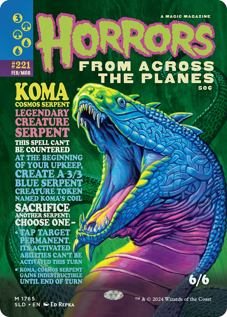 Koma, Cosmos Serpent (SLD-1765) - Secret Lair Drop (Borderless) - Premium MTG Single from Wizards of the Coast - Just $11.04! Shop now at Game Crave Tournament Store