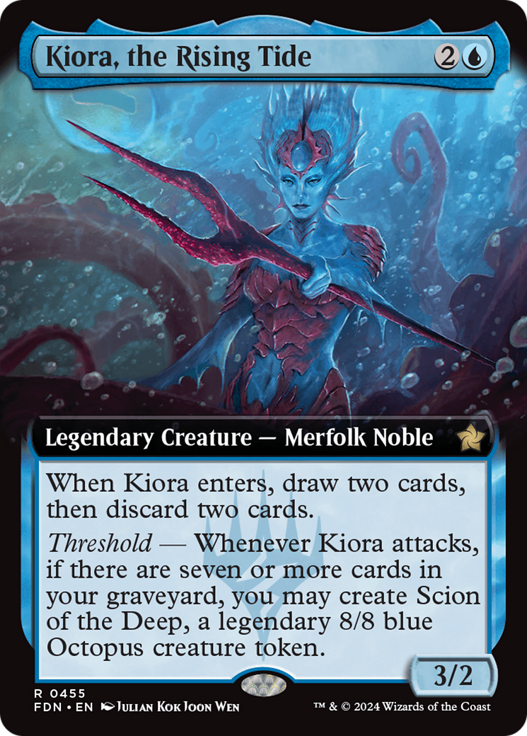 Kiora, the Rising Tide (FDN-455) - Foundations: (Extended Art) - Premium MTG Single from Wizards of the Coast - Just $1.83! Shop now at Game Crave Tournament Store