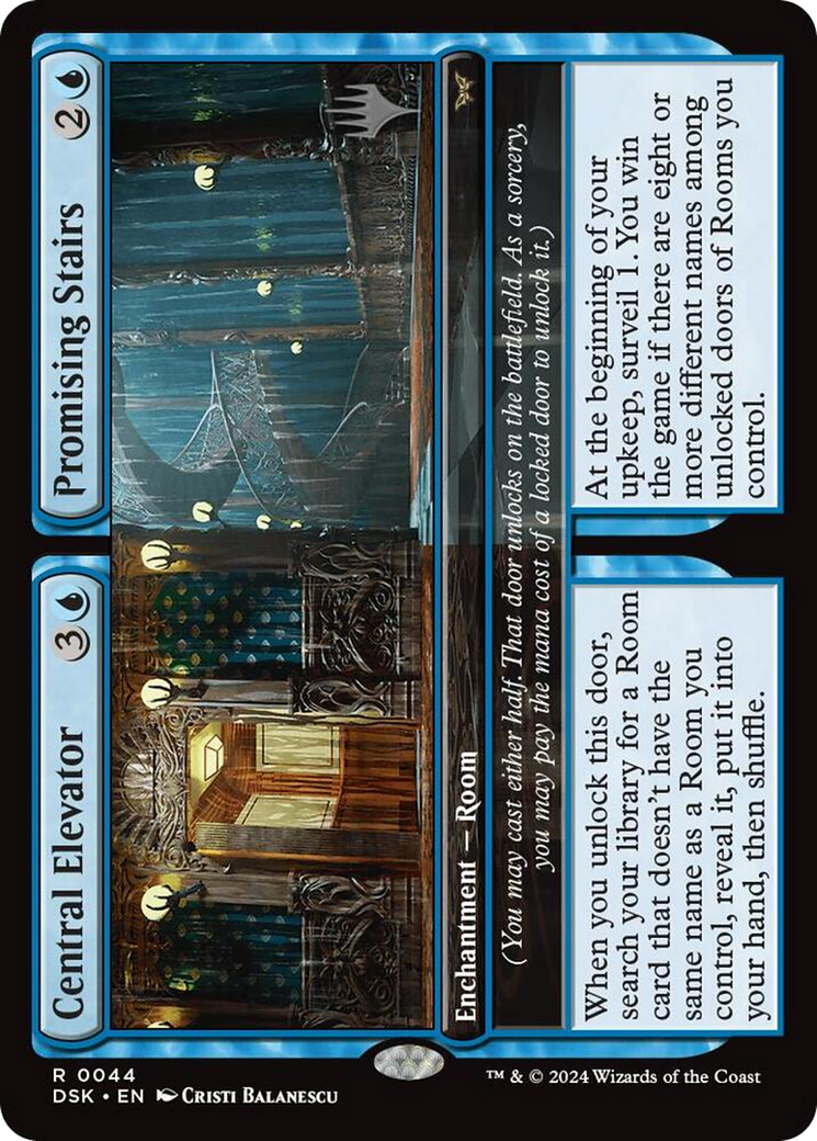 Central Elevator // Promising Stairs (PDSK-44P) - Duskmourn: House of Horror Promos Foil - Premium MTG Single from Wizards of the Coast - Just $0.46! Shop now at Game Crave Tournament Store