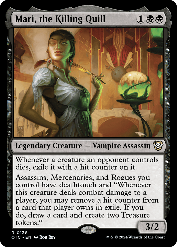 Mari, the Killing Quill (OTC-138) - Outlaws of Thunder Junction Commander - Premium MTG Single from Wizards of the Coast - Just $2.04! Shop now at Game Crave Tournament Store