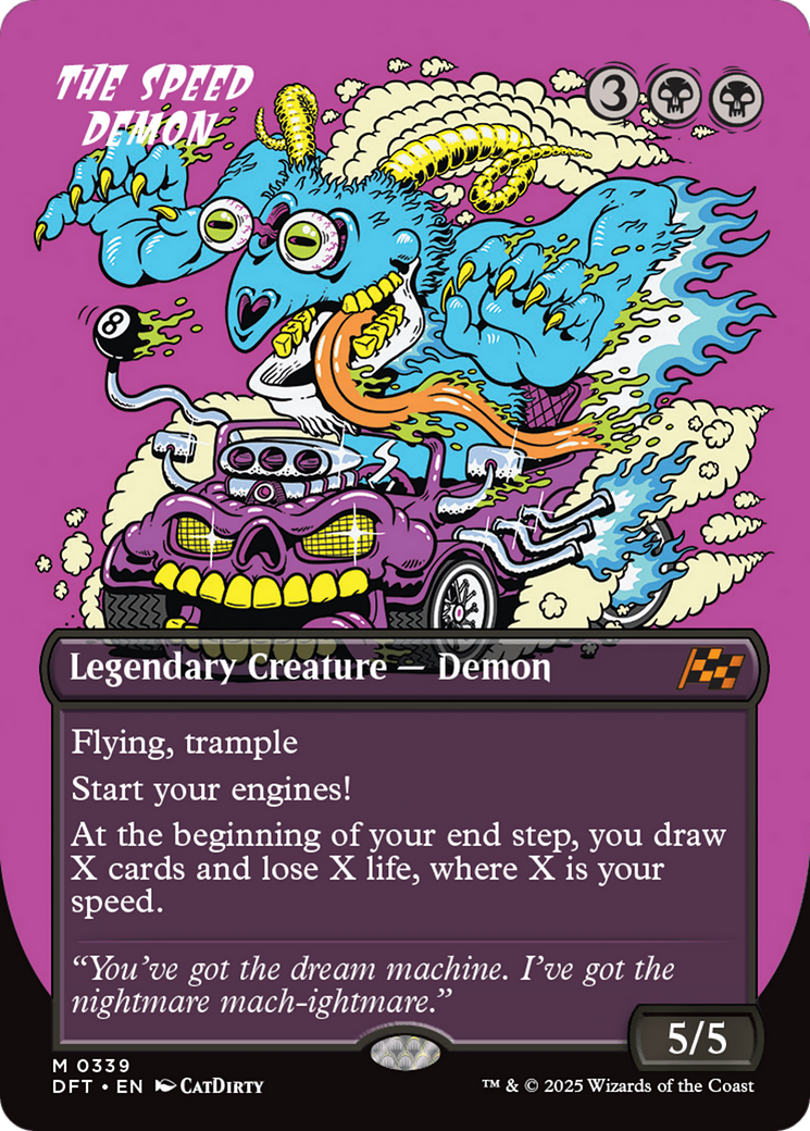 The Speed Demon (Borderless) (DFT-339) - Aetherdrift - Premium MTG Single from Wizards of the Coast - Just $0.36! Shop now at Game Crave Tournament Store