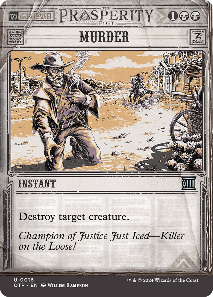 Murder (OTP-016) - Breaking News: (Showcase) (Borderless) Foil - Premium MTG Single from Wizards of the Coast - Just $0.25! Shop now at Game Crave Tournament Store