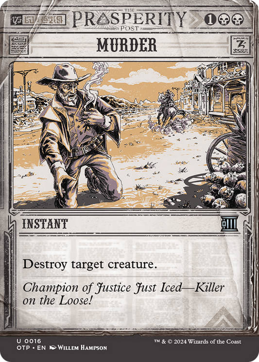 Murder (OTP-016) - Breaking News: (Showcase) (Borderless) Foil - Premium MTG Single from Wizards of the Coast - Just $0.25! Shop now at Game Crave Tournament Store