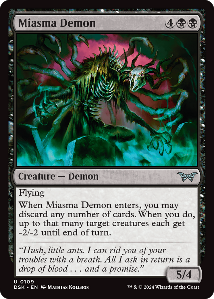 Miasma Demon (DSK-109) - Duskmourn: House of Horror Foil - Premium MTG Single from Wizards of the Coast - Just $0.25! Shop now at Game Crave Tournament Store