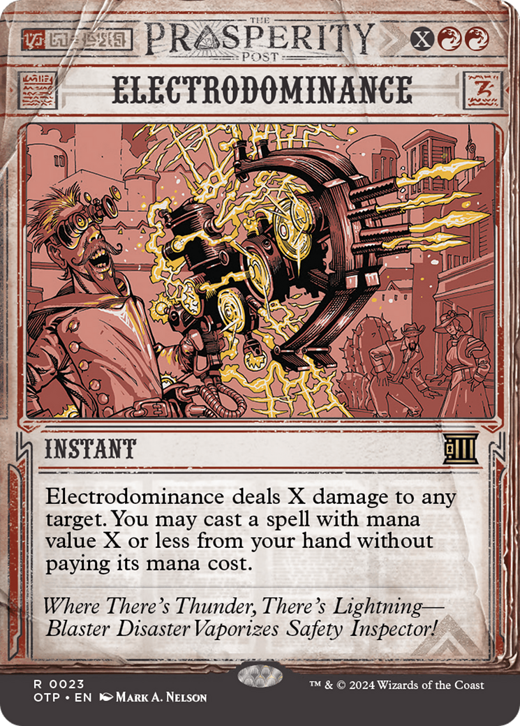 Electrodominance (OTP-023) - Breaking News: (Showcase) (Borderless) Foil - Premium MTG Single from Wizards of the Coast - Just $0.42! Shop now at Game Crave Tournament Store