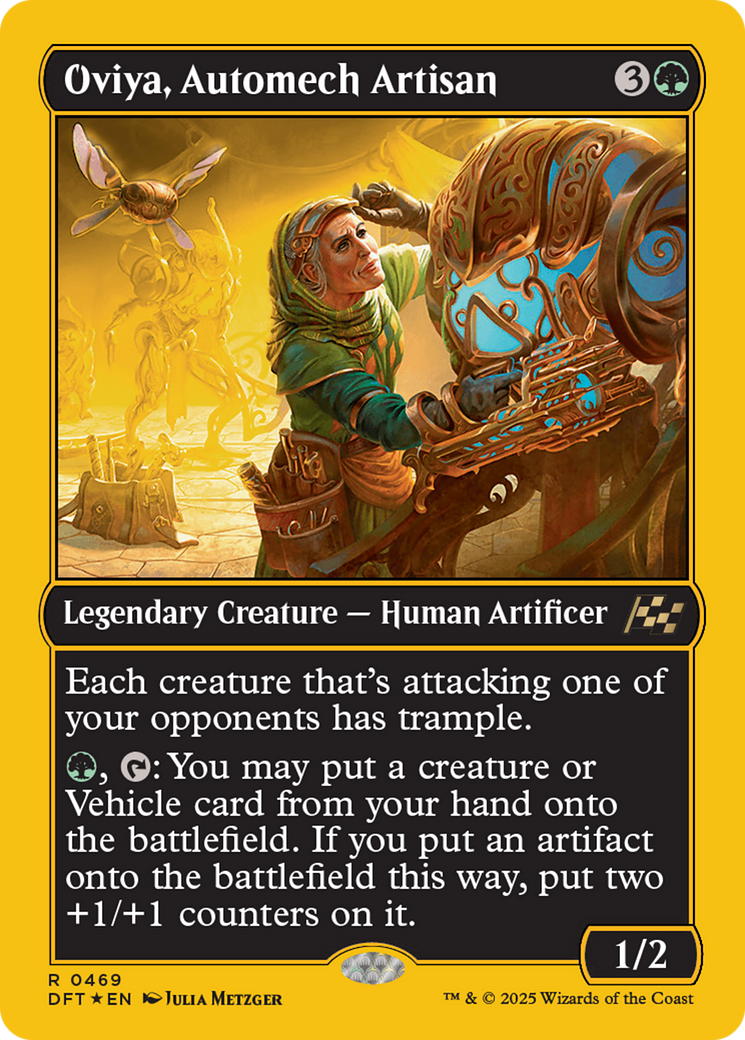 Oviya, Automech Artisan (First-Place Foil) (DFT-469) - Aetherdrift Foil - Premium MTG Single from Wizards of the Coast - Just $1.17! Shop now at Game Crave Tournament Store