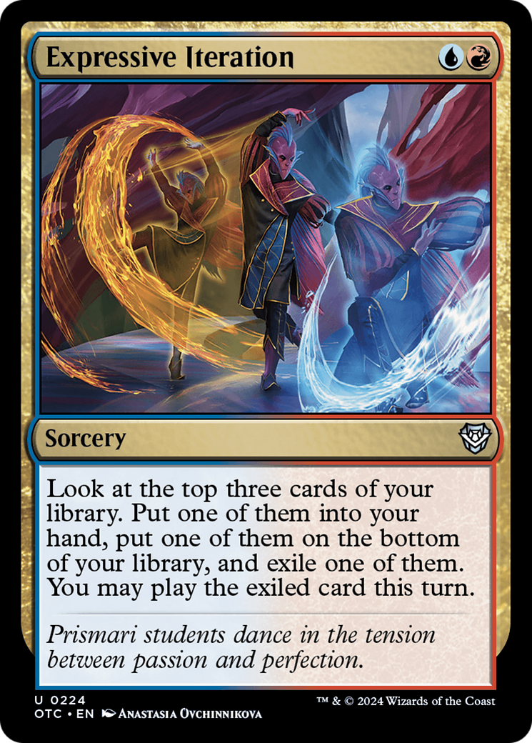 Expressive Iteration (OTC-224) - Outlaws of Thunder Junction Commander - Premium MTG Single from Wizards of the Coast - Just $0.58! Shop now at Game Crave Tournament Store
