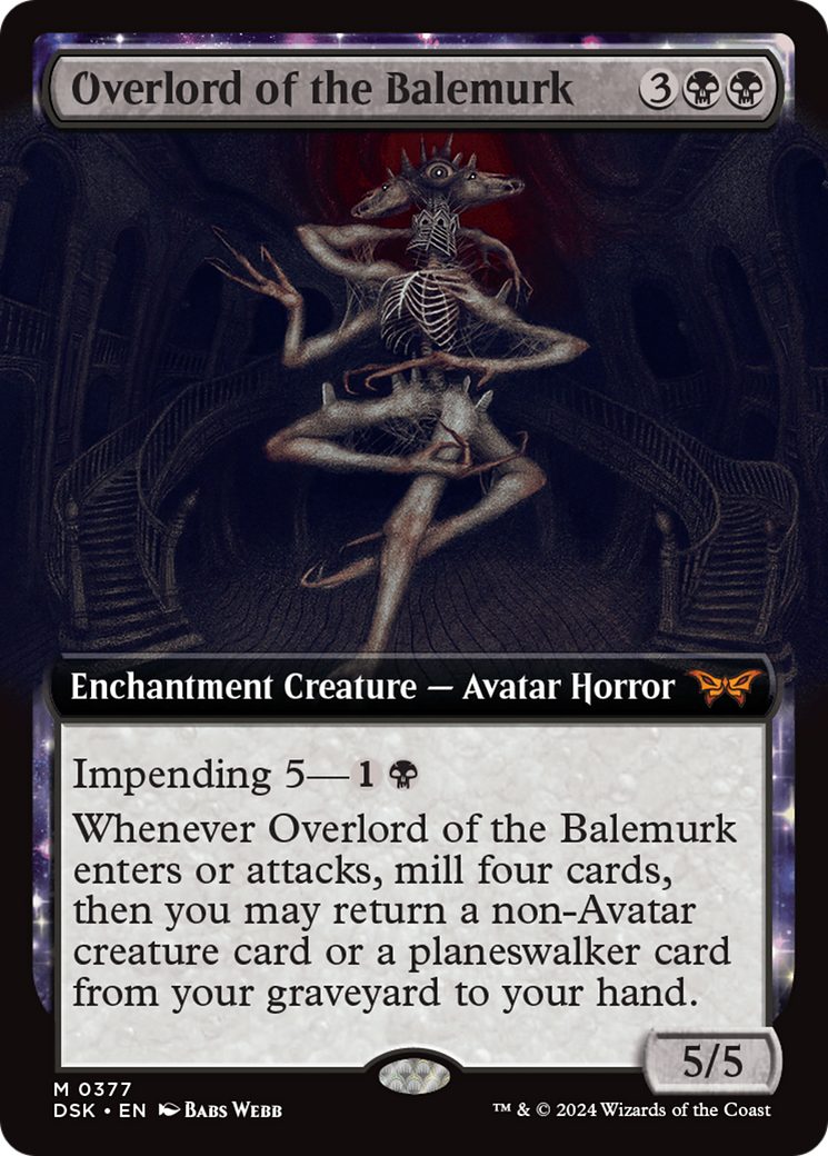 Overlord of the Balemurk (DSK-377) - Duskmourn: House of Horror: (Extended Art, nyxtouched) - Premium MTG Single from Wizards of the Coast - Just $19.41! Shop now at Game Crave Tournament Store