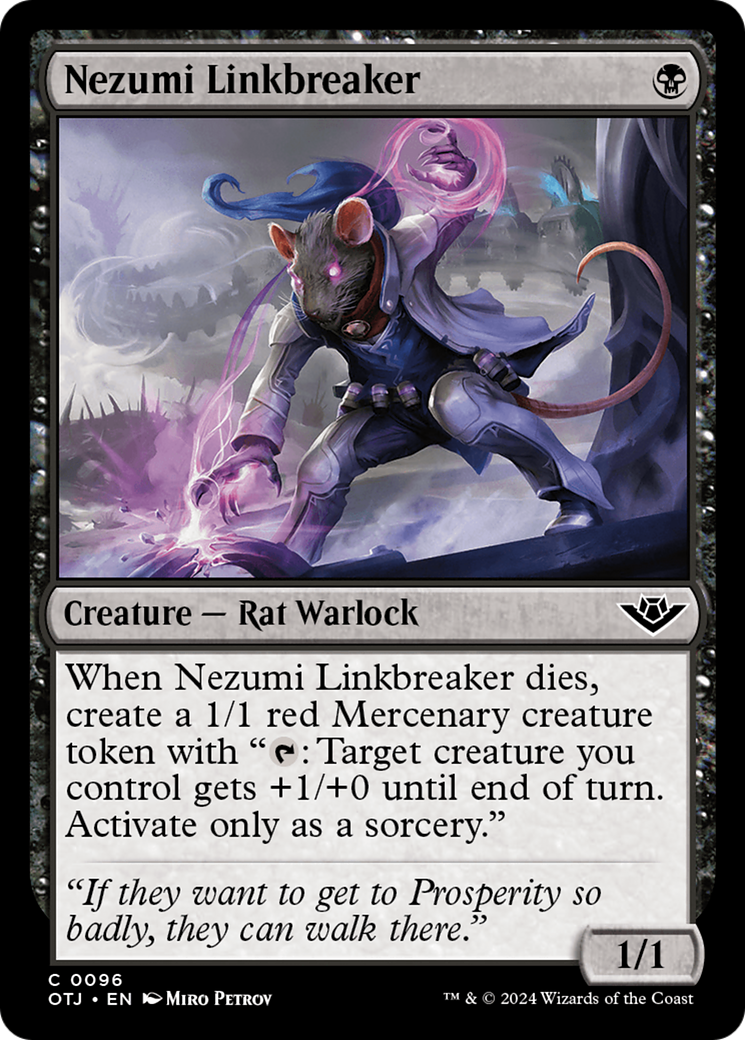 Nezumi Linkbreaker (OTJ-096) - Outlaws of Thunder Junction Foil - Premium MTG Single from Wizards of the Coast - Just $0.25! Shop now at Game Crave Tournament Store