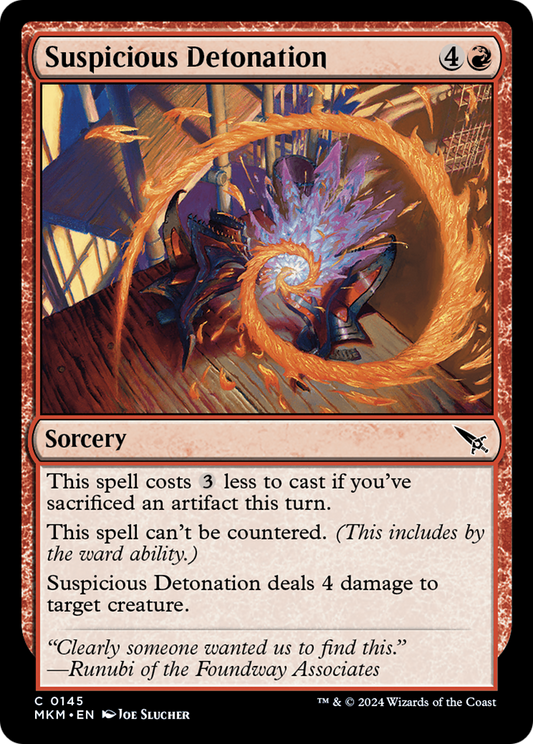 Suspicious Detonation (MKM-145) - Murders at Karlov Manor Foil - Premium MTG Single from Wizards of the Coast - Just $0.25! Shop now at Game Crave Tournament Store