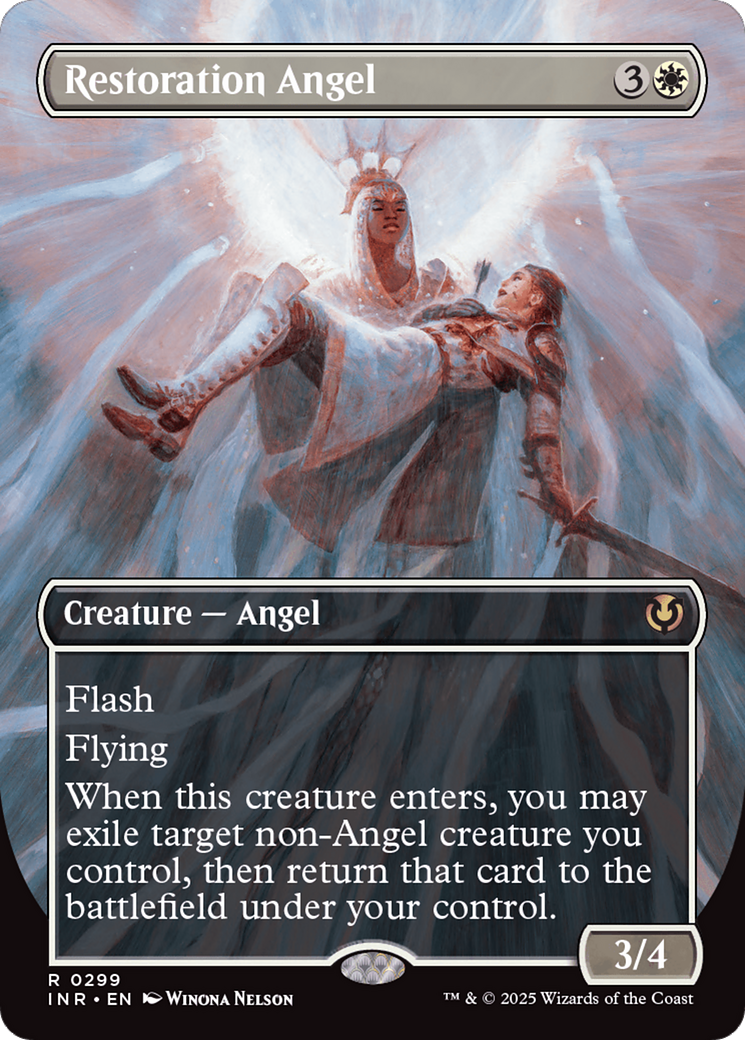 Restoration Angel (Borderless) (-299) - Innistrad Remastered - Premium MTG Single from Wizards of the Coast - Just $0.43! Shop now at Game Crave Tournament Store