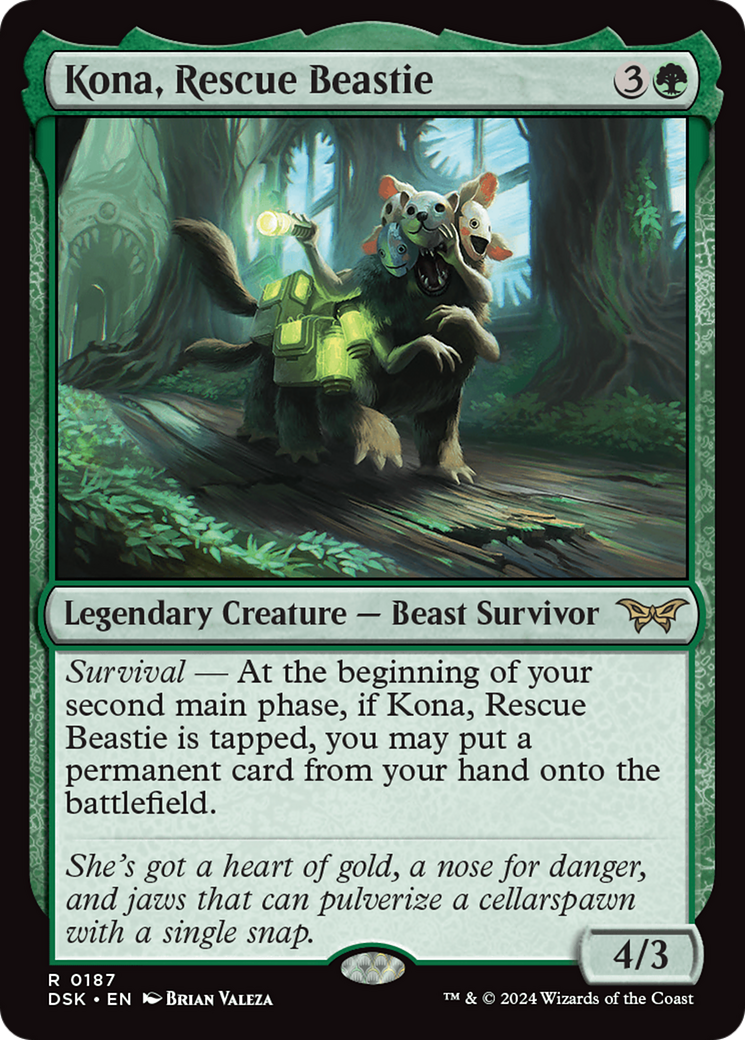Kona, Rescue Beastie (DSK-187) - Duskmourn: House of Horror Foil - Premium MTG Single from Wizards of the Coast - Just $0.66! Shop now at Game Crave Tournament Store