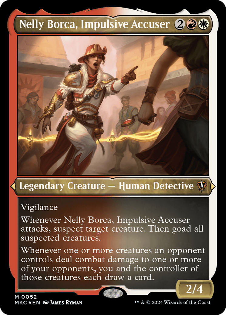 Nelly Borca, Impulsive Accuser (MKC-052) - Murders at Karlov Manor Commander Etched Foil - Premium MTG Single from Wizards of the Coast - Just $0.25! Shop now at Game Crave Tournament Store