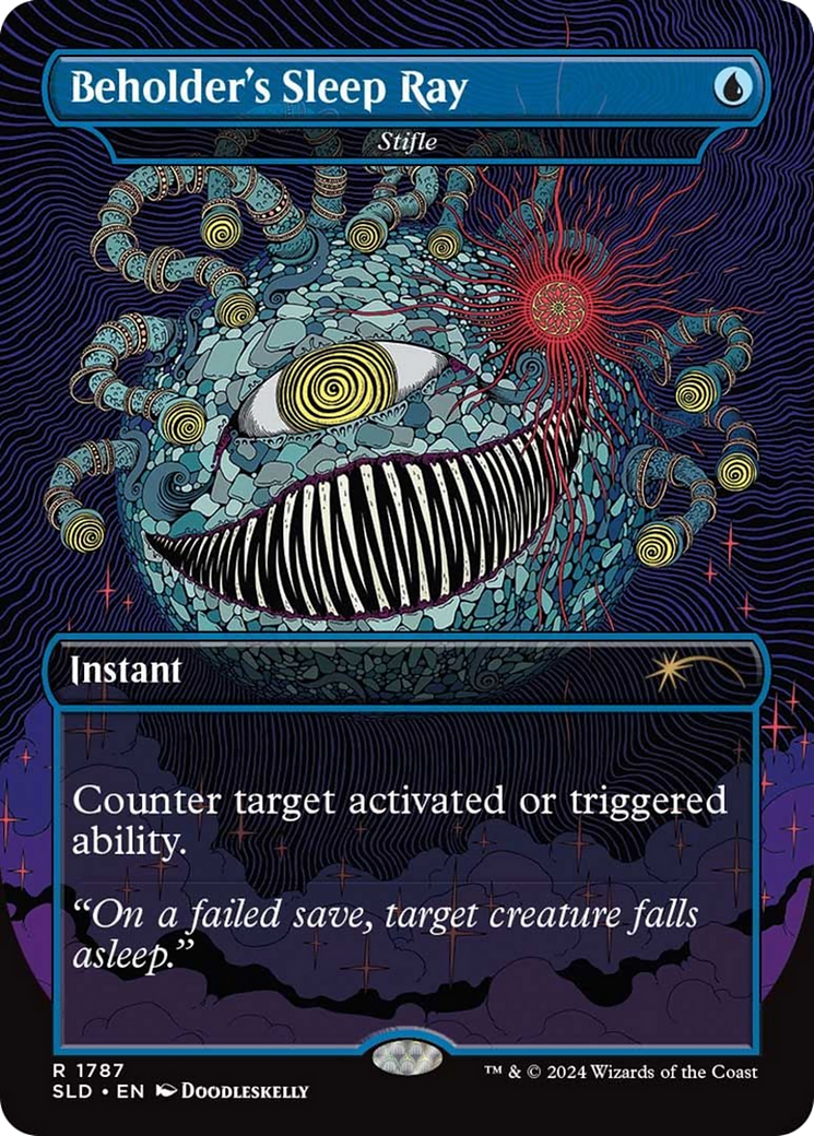 Stifle (SLD-1787) - Secret Lair Drop / Beholder's Sleep Ray (Borderless) Foil - Premium MTG Single from Wizards of the Coast - Just $0! Shop now at Game Crave Tournament Store