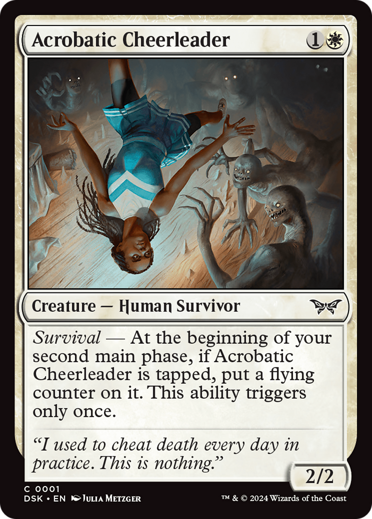 Acrobatic Cheerleader (DSK-001) - Duskmourn: House of Horror Foil - Premium MTG Single from Wizards of the Coast - Just $0.25! Shop now at Game Crave Tournament Store