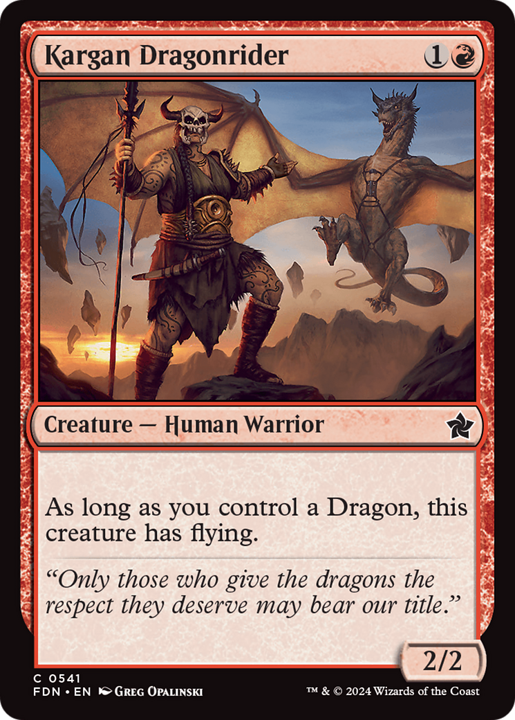 Kargan Dragonrider (FDN-541) - Foundations - Premium MTG Single from Wizards of the Coast - Just $0.25! Shop now at Game Crave Tournament Store