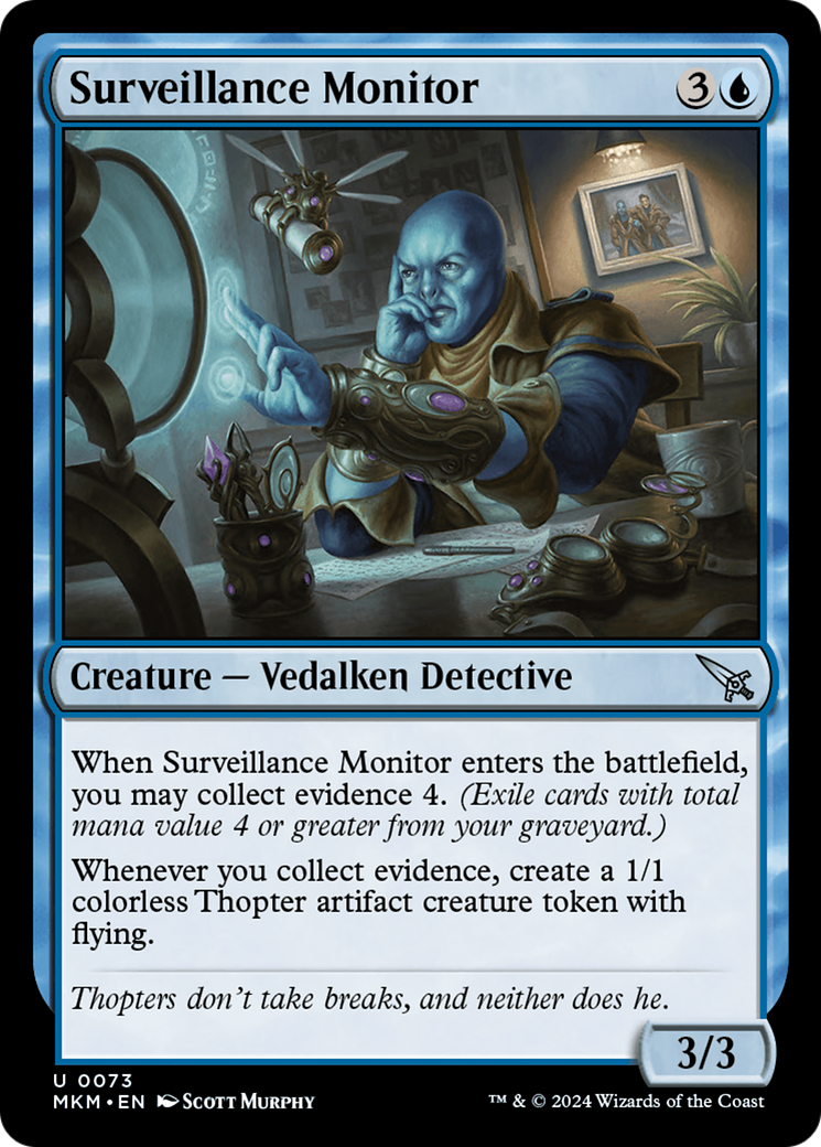 Surveillance Monitor (MKM-073) - Murders at Karlov Manor - Premium MTG Single from Wizards of the Coast - Just $0.25! Shop now at Game Crave Tournament Store