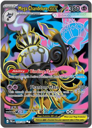 Mega Chandelure ex - 099/084 99 - ME05 Pitch Black Holofoil