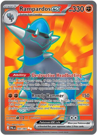 Rampardos ex - 100/084 100 - ME05 Pitch Black Holofoil