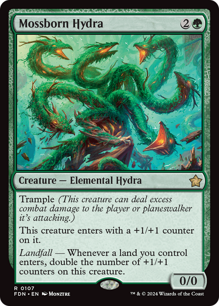 Mossborn Hydra (FDN-107) - Foundations - Premium MTG Single from Wizards of the Coast - Just $2.76! Shop now at Game Crave Tournament Store