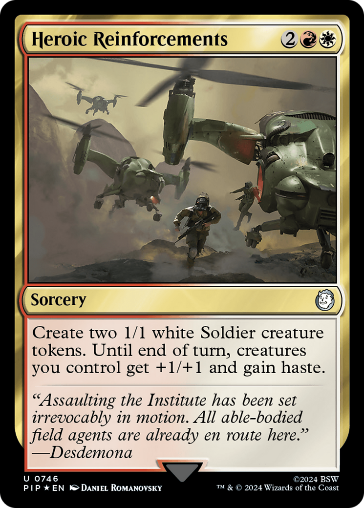 Heroic Reinforcements (PIP-746) - Fallout Foil - Premium MTG Single from Wizards of the Coast - Just $1.90! Shop now at Game Crave Tournament Store