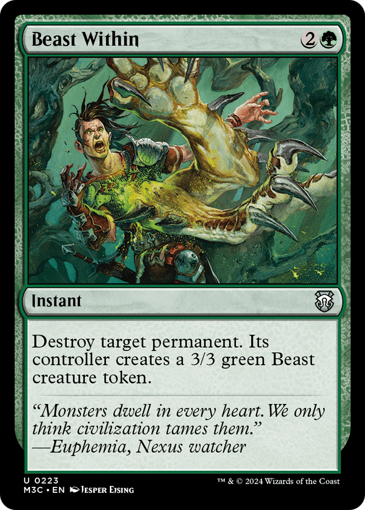 Beast Within (M3C-223) - Modern Horizons 3 Commander Foil - Premium MTG Single from Wizards of the Coast - Just $1.14! Shop now at Game Crave Tournament Store