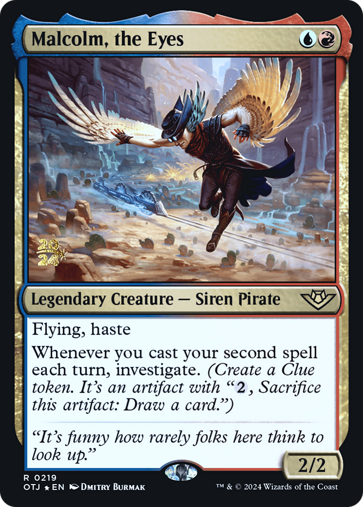 Malcolm, the Eyes (POTJ-219S) - Outlaws of Thunder Junction Promos Foil - Premium MTG Single from Wizards of the Coast - Just $0.62! Shop now at Game Crave Tournament Store