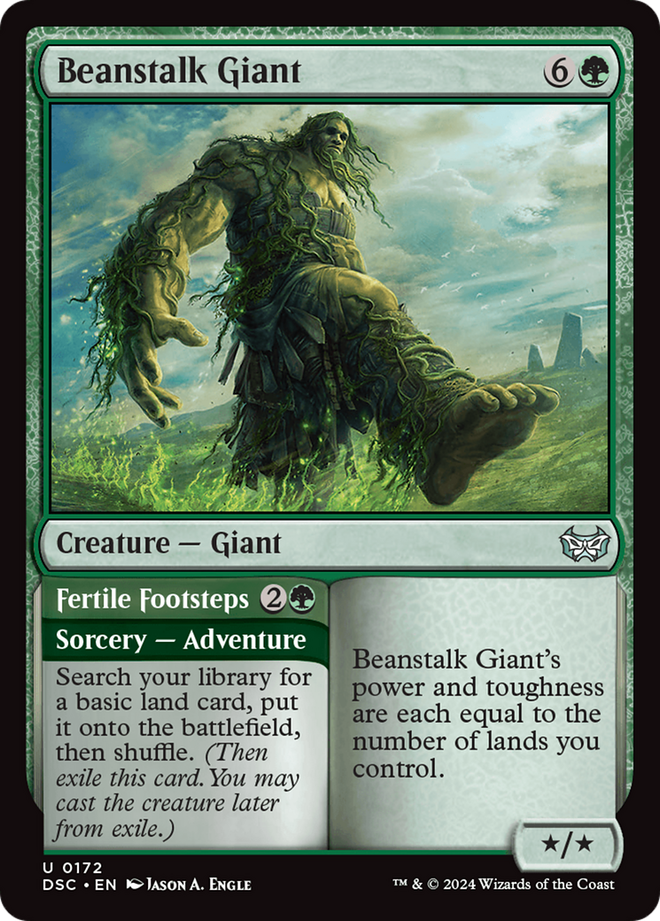 Beanstalk Giant // Fertile Footsteps (DSC-172) - Duskmourn: House of Horror Commander - Premium MTG Single from Wizards of the Coast - Just $0.25! Shop now at Game Crave Tournament Store