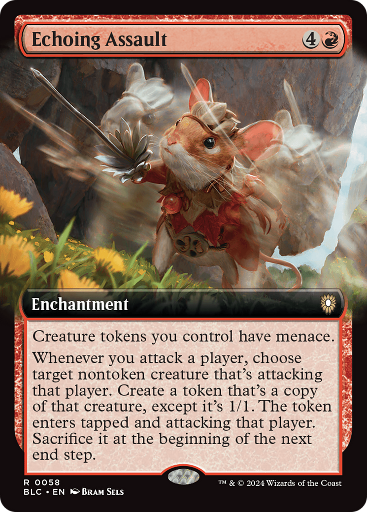 Echoing Assault (BLC-058) - Bloomburrow Commander: (Extended Art) - Premium MTG Single from Wizards of the Coast - Just $1.80! Shop now at Game Crave Tournament Store