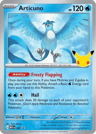 Articuno - 097 (30th Celebration) 97 - ME Mega Evolution Promo Holofoil