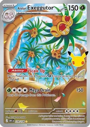 Alolan Exeggutor - 129/128 129 - ME 30th Celebration Holofoil