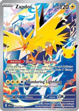 Zapdos - 133/128 133 - ME 30th Celebration Holofoil