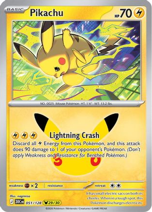 Pikachu - 051/128 51 - ME 30th Celebration Holofoil