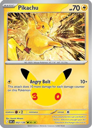 Pikachu - 052/128 52 - ME 30th Celebration Holofoil