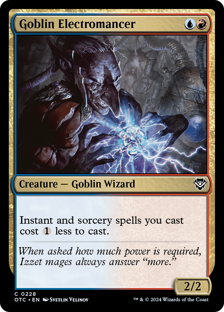 Goblin Electromancer (OTC-228) - Outlaws of Thunder Junction Commander - Premium MTG Single from Wizards of the Coast - Just $0.25! Shop now at Game Crave Tournament Store