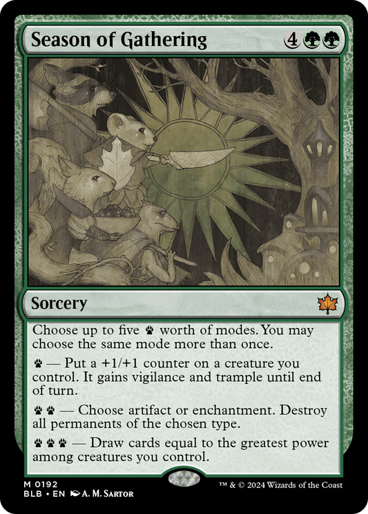 Season of Gathering (BLB-192) - Bloomburrow - Premium MTG Single from Wizards of the Coast - Just $3.26! Shop now at Game Crave Tournament Store