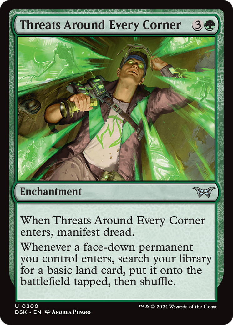 Threats Around Every Corner (DSK-200) - Duskmourn: House of Horror - Premium MTG Single from Wizards of the Coast - Just $0.25! Shop now at Game Crave Tournament Store