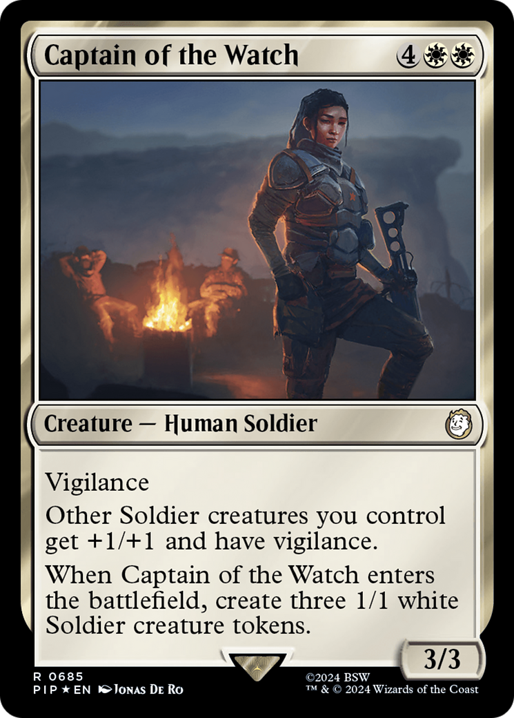 Captain of the Watch (PIP-685) - Fallout - Premium MTG Single from Wizards of the Coast - Just $0.42! Shop now at Game Crave Tournament Store