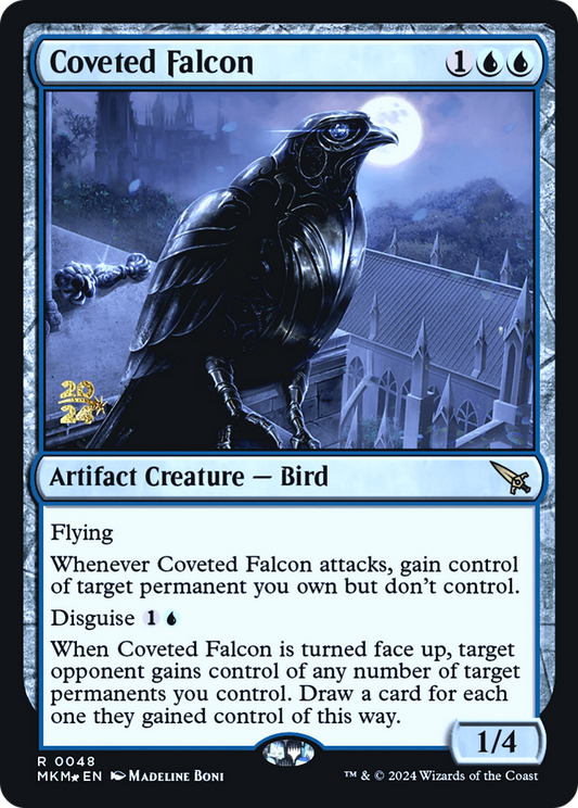 Coveted Falcon (PMKM-48S) - Murders at Karlov Manor Promos Foil - Premium MTG Single from Wizards of the Coast - Just $0.50! Shop now at Game Crave Tournament Store