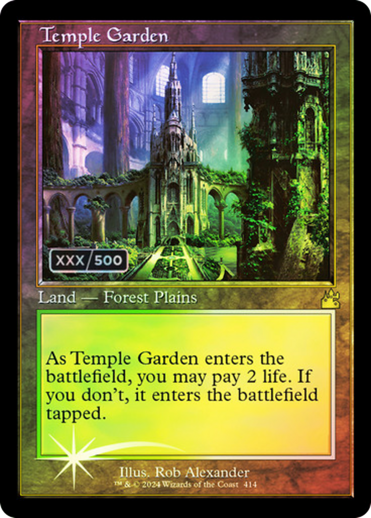 Temple Garden (RVR-414Z) - Ravnica Remastered Foil - Premium MTG Single from Wizards of the Coast - Just $463.34! Shop now at Game Crave Tournament Store