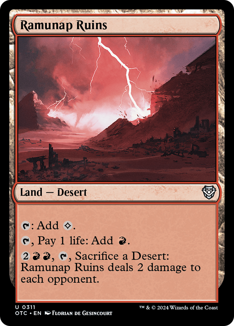 Ramunap Ruins (OTC-311) - Outlaws of Thunder Junction Commander - Premium MTG Single from Wizards of the Coast - Just $0.25! Shop now at Game Crave Tournament Store