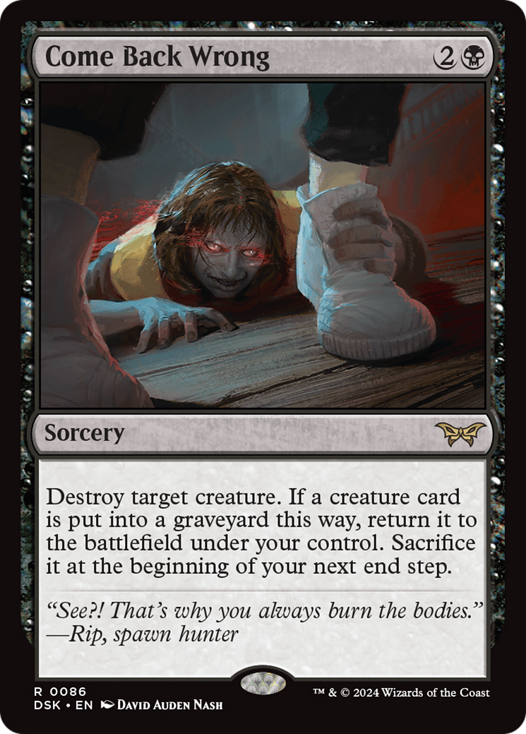 Come Back Wrong (DSK-086) - Duskmourn: House of Horror Foil - Premium MTG Single from Wizards of the Coast - Just $0.26! Shop now at Game Crave Tournament Store