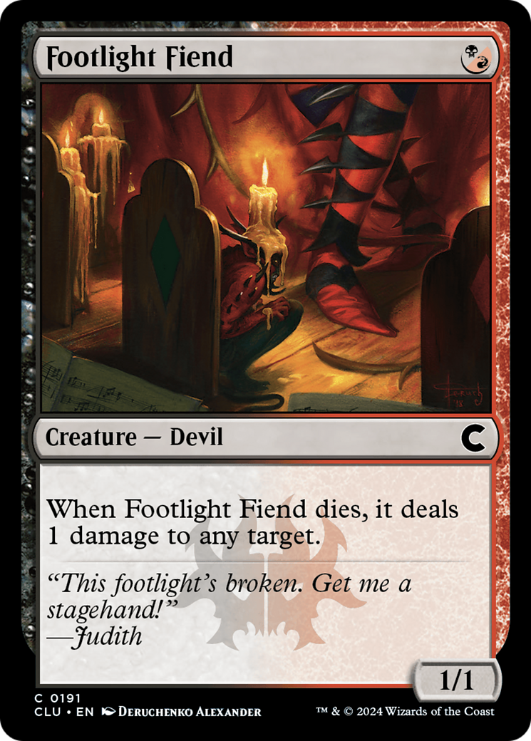 Footlight Fiend (CLU-191) - Ravnica: Clue Edition - Premium MTG Single from Wizards of the Coast - Just $0.25! Shop now at Game Crave Tournament Store