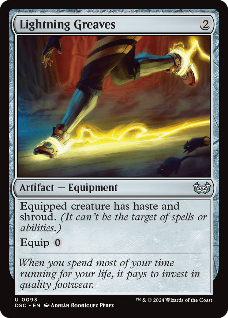 Lightning Greaves (DSC-093) - Duskmourn: House of Horror Commander - Premium MTG Single from Wizards of the Coast - Just $3.95! Shop now at Game Crave Tournament Store
