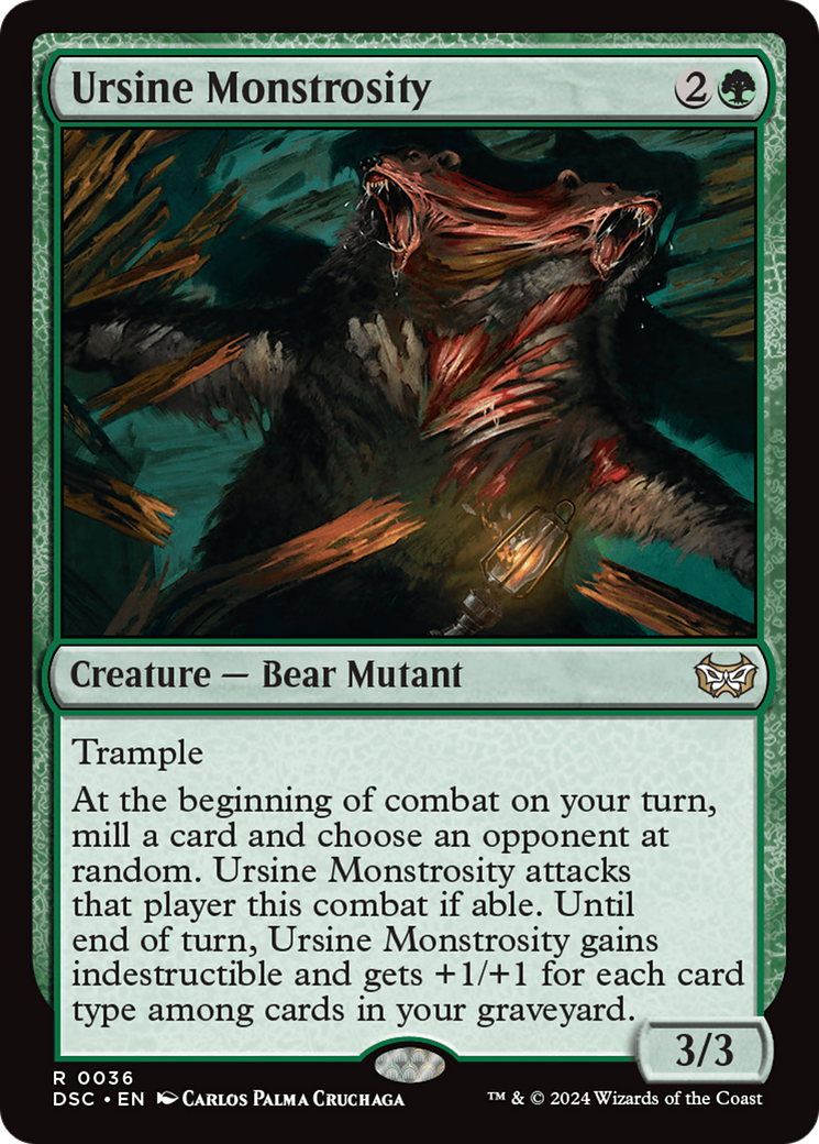 Ursine Monstrosity (DSC-036) - Duskmourn: House of Horror Commander - Premium MTG Single from Wizards of the Coast - Just $0.25! Shop now at Game Crave Tournament Store