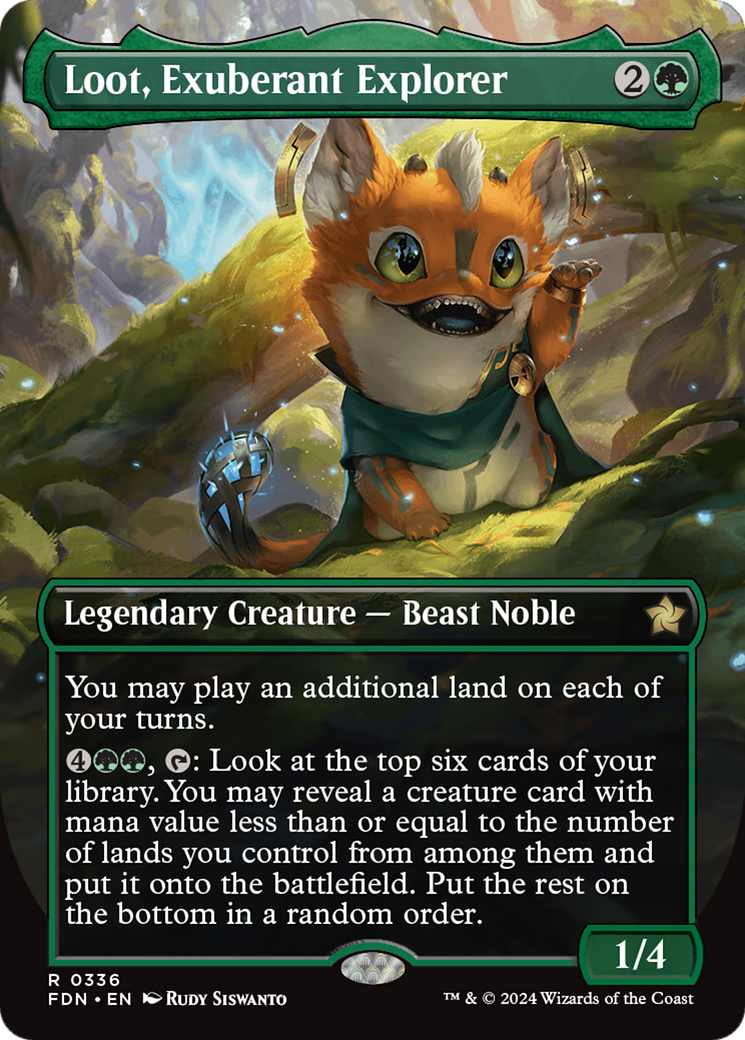 Loot, Exuberant Explorer (FDN-336) - Foundations (Borderless) - Premium MTG Single from Wizards of the Coast - Just $3.58! Shop now at Game Crave Tournament Store