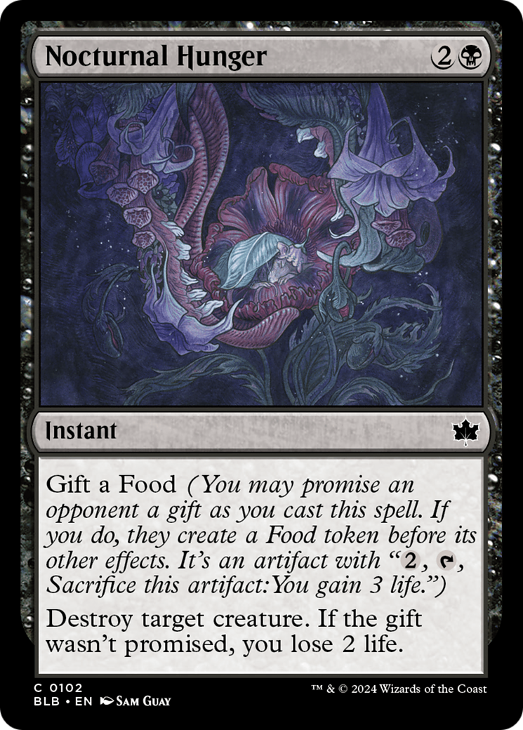 Nocturnal Hunger (BLB-102) - Bloomburrow Foil - Premium MTG Single from Wizards of the Coast - Just $0.25! Shop now at Game Crave Tournament Store