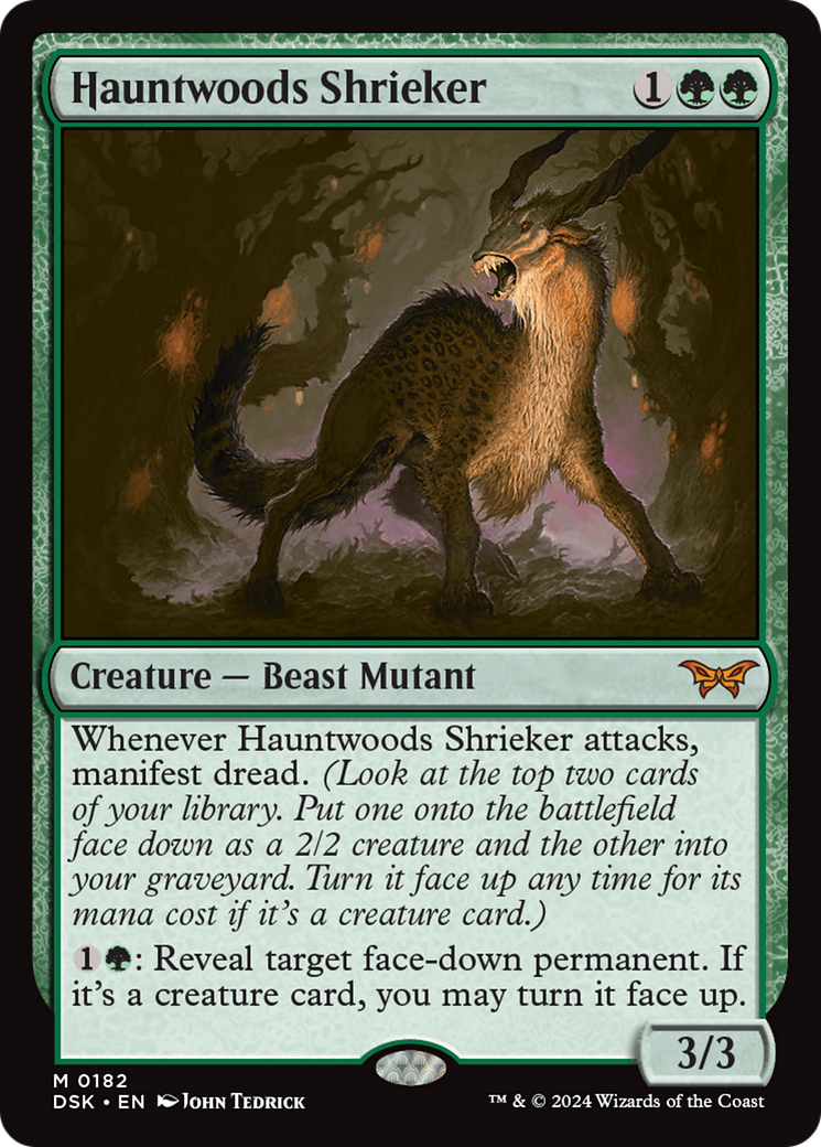 Hauntwoods Shrieker (DSK-182) - Duskmourn: House of Horror - Premium MTG Single from Wizards of the Coast - Just $0.92! Shop now at Game Crave Tournament Store