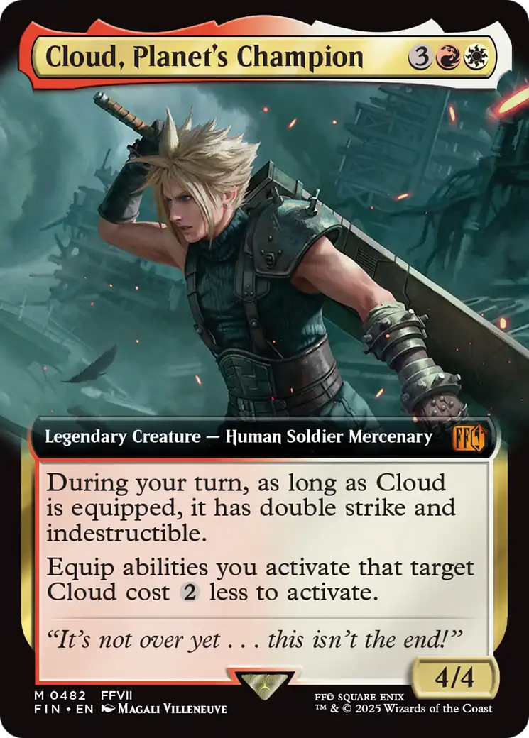 Cloud, Planet's Champion (FIN-482) - FINAL FANTASY: (Extended Art) Foil - Premium MTG Single from Wizards of the Coast - Just $0! Shop now at Game Crave Tournament Store