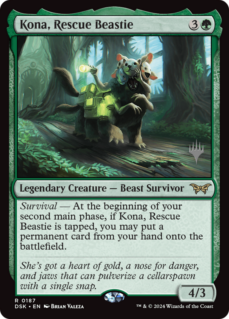 Kona, Rescue Beastie (PDSK-187P) - Duskmourn: House of Horror Promos - Premium MTG Single from Wizards of the Coast - Just $1.08! Shop now at Game Crave Tournament Store